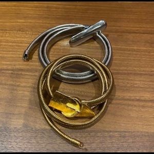 VTG 2 Silver & Gold Stretch BELTS - 2 LOT